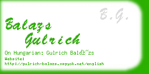 balazs gulrich business card